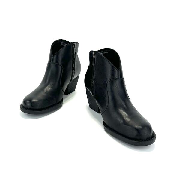 Born Women Black Western Ankle Boot Sz 8 Genuine Leather Cushioned Cowboy Bootie - Picture 11 of 15